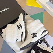 Chanel White Shearling Sneaker - 2