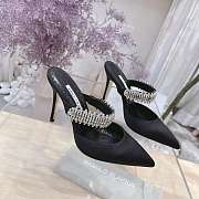 Manolo Blahnik Lutara 90 Embellished Black Mules 9cm - 1