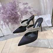 Manolo Blahnik Lutara 90 Embellished Black Mules 9cm - 2