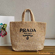 Prada Raffia Tote Bag Natural 40x34x16cm - 1