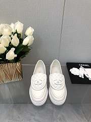 Chanel Mocasines White Loafers - 3