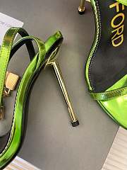 Tom Ford Padlock Green Patent Sandals Heels 10.5cm - 2