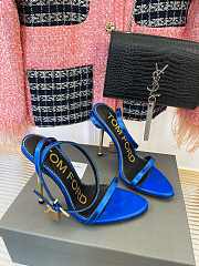 Tom Ford Padlock Blue Sandals Heels 10.5cm - 3