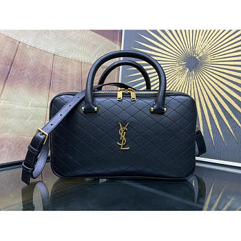 YSL Lyia Duffle In Quilted Lambskin Black 31x16x13cm