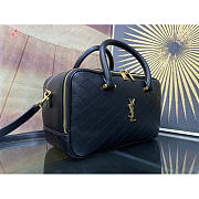 YSL Lyia Duffle In Quilted Lambskin Black 31x16x13cm - 5