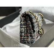 Chanel Flap Tweed CC Shoulder Bag Black And Multi 25cm - 6