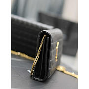 YSL Lambskin Cassande Chain Wallet Black 23x14x3cm - 2