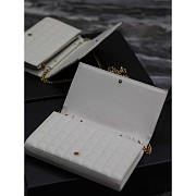 YSL Lambskin Cassande Chain Wallet White 23x14x3cm - 5