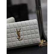 YSL Lambskin Cassande Chain Wallet White 23x14x3cm - 3