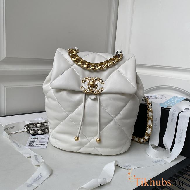 Chanel 19 Backpack White 26x22x16cm - 1