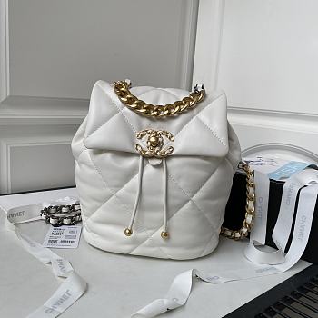 Chanel 19 Backpack White 26x22x16cm