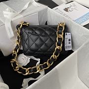 Chanel Flap Bag Lambskin Black CC Funky 21x17x6cm - 5