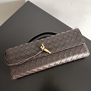 Bottega Veneta Long Clutch Andiamo With Handle Brown 31x13x3cm - 3