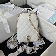 Chanel Backpack Mini White Caviar Gold 18x13x9cm - 2