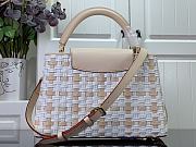 Louis Vuitton LV Capucines MM White Coated Canvas 31.5cm - 2