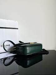 Celine Triomphe Bag In Shiny Calfskin Green 22x16.5x7cm - 6