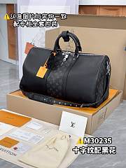 Louis Vuitton LV Keepall 50 Bandoulière Taiga Black 50 x 29 x 23 cm - 5