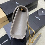 YSL Small Envelope Bag Grey Gold 21 × 13 × 6 cm - 5