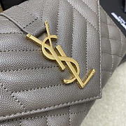 YSL Small Envelope Bag Grey Gold 21 × 13 × 6 cm - 3