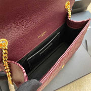 YSL Small Envelope Bag Red Wine Gold 21 × 13 × 6 cm - 3