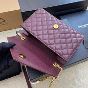 YSL Small Envelope Bag Red Wine Gold 21 × 13 × 6 cm - 4