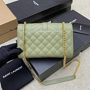 YSL Small Envelope Bag Green Gold 21 × 13 × 6 cm - 5