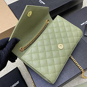 YSL Small Envelope Bag Green Gold 21 × 13 × 6 cm - 4