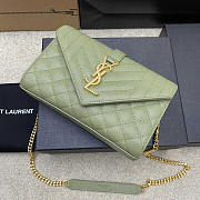 YSL Small Envelope Bag Green Gold 21 × 13 × 6 cm - 2