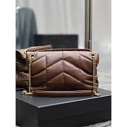 YSL Loulou Puffer In Lambskin Dark Brown 29x17x11cm - 6