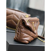 YSL Loulou Puffer In Lambskin Dark Brown 29x17x11cm - 3