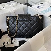 Chanel Handbag Lambskin Gold Black 26.5x16.5x5cm - 5