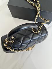 Chanel Small Bag With Handle Black Lambskin 20.5x11.5x5.5cm - 3