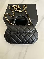 Chanel Small Bag With Handle Black Lambskin 20.5x11.5x5.5cm - 4