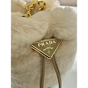 Prada Shearling Mini-pouch Ecru 9x9.5x6cm - 3