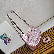 Prada Cleo Satin Bag With Crystals Pink 22x18.5x4.5cm - 2