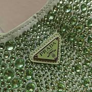 Prada Cleo Satin Bag With Green Crystals 22x18.5x4.5cm - 3