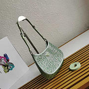 Prada Cleo Satin Bag With Green Crystals 22x18.5x4.5cm - 2