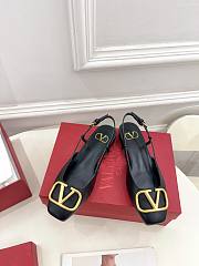 Valentino Garavani Roman Stud Black Gold Flat - 1