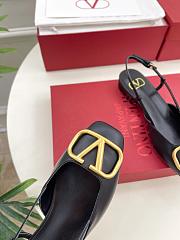 Valentino Garavani Roman Stud Black Gold Flat - 6