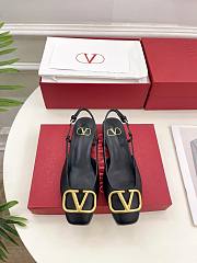 Valentino Garavani Roman Stud Black Gold Flat - 4