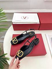 Valentino Garavani Roman Stud Black Gold Flat - 2