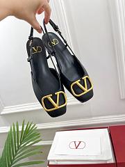 Valentino Garavani Roman Stud Black Gold Flat - 3