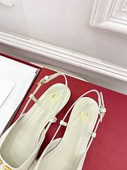 Valentino Garavani Roman Stud White Gold Flat - 5