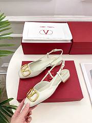 Valentino Garavani Roman Stud White Gold Flat - 3