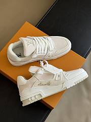 Louis Vuitton LV Trainer Beige Denim Sneaker - 4