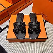 Hermes Oran Black Slipper - 1