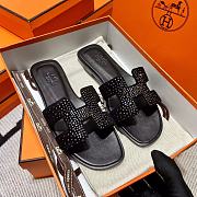 Hermes Oran Black Slipper - 3