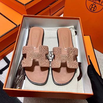 Hermes Oran Beige Slipper