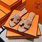 Hermes Oran Beige Slipper - 2