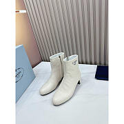 Prada Leather Ankle Boots White - 2